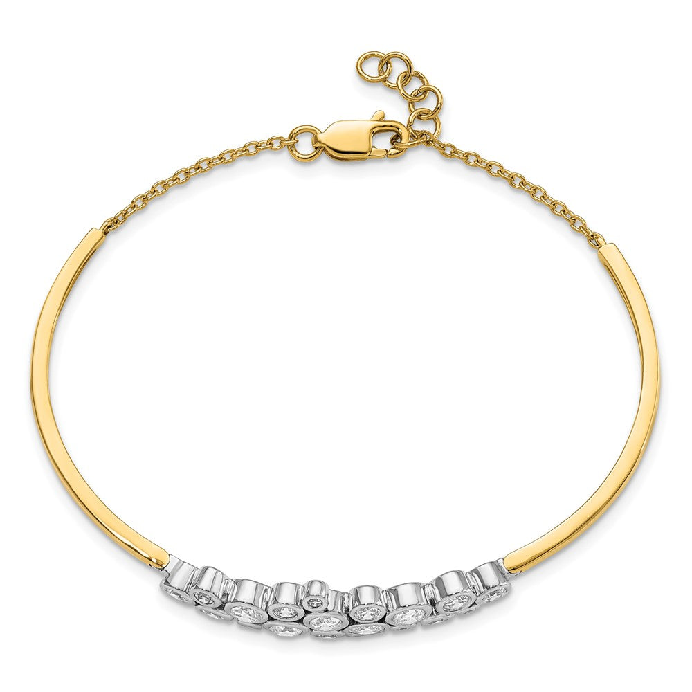 14K Two-Tone Lab Grown Diamond VS/SI FGH Bangle Bracelet