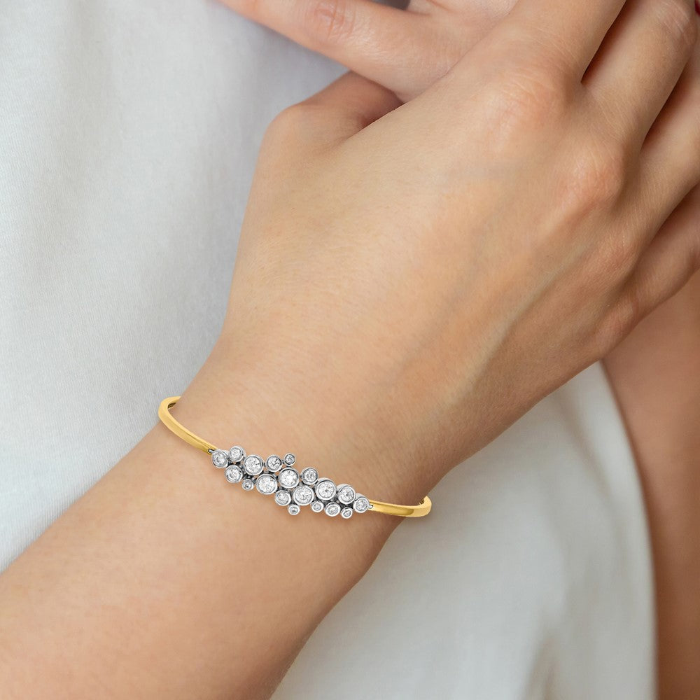 14K Two-Tone Lab Grown Diamond VS/SI FGH Bangle Bracelet