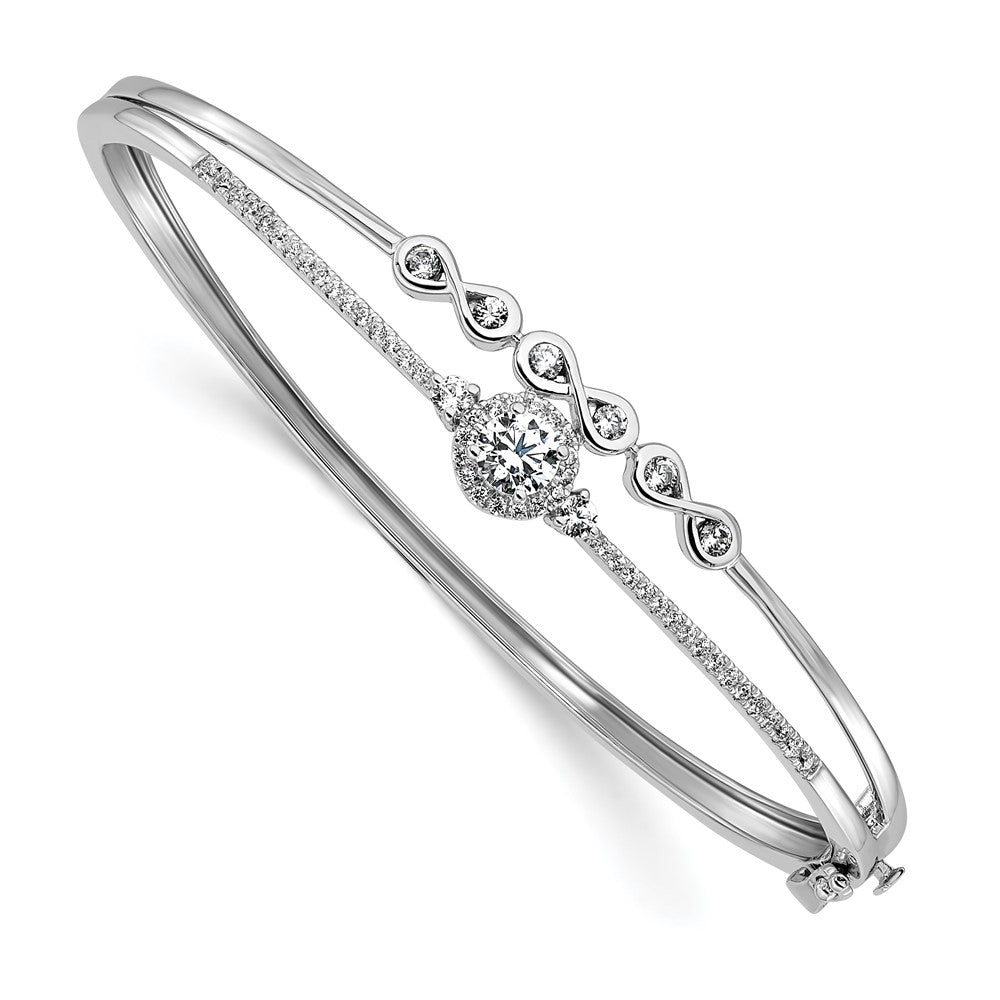 14K White Lab Grown VS/SI FGH Dia Swirl Bangle