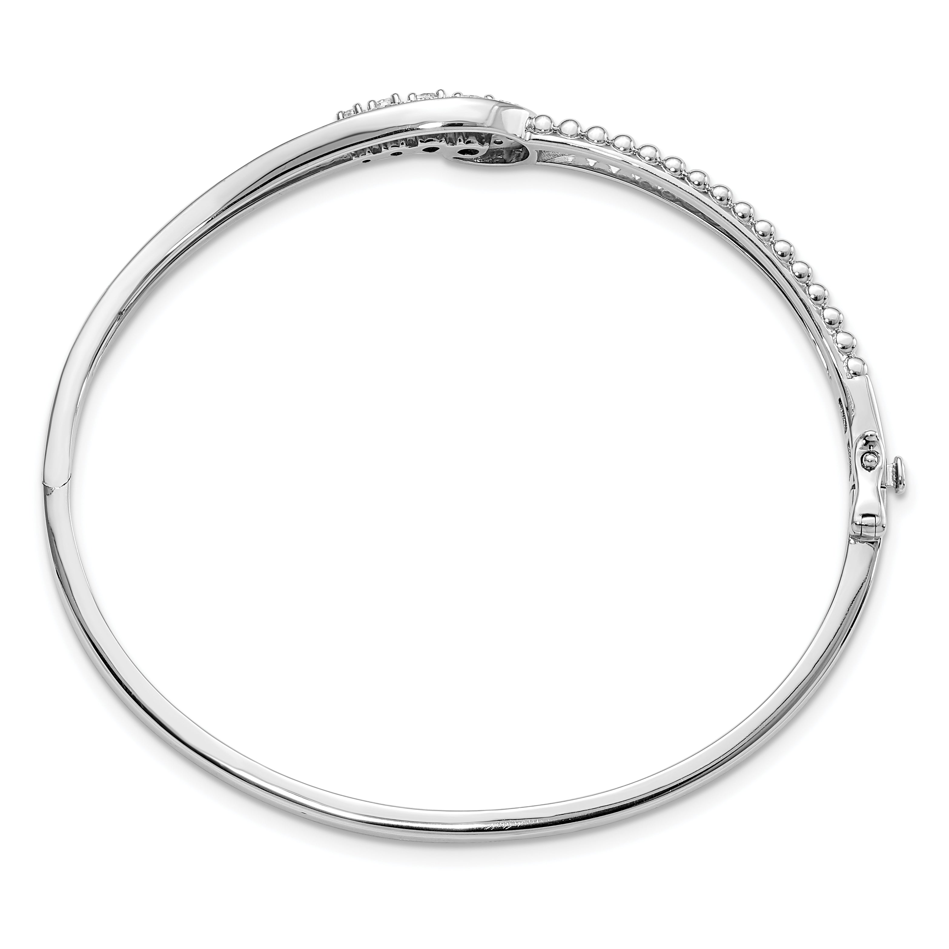 14K White Lab Grown VS/SI FGH Dia Infinity Double Bracelet Bangle