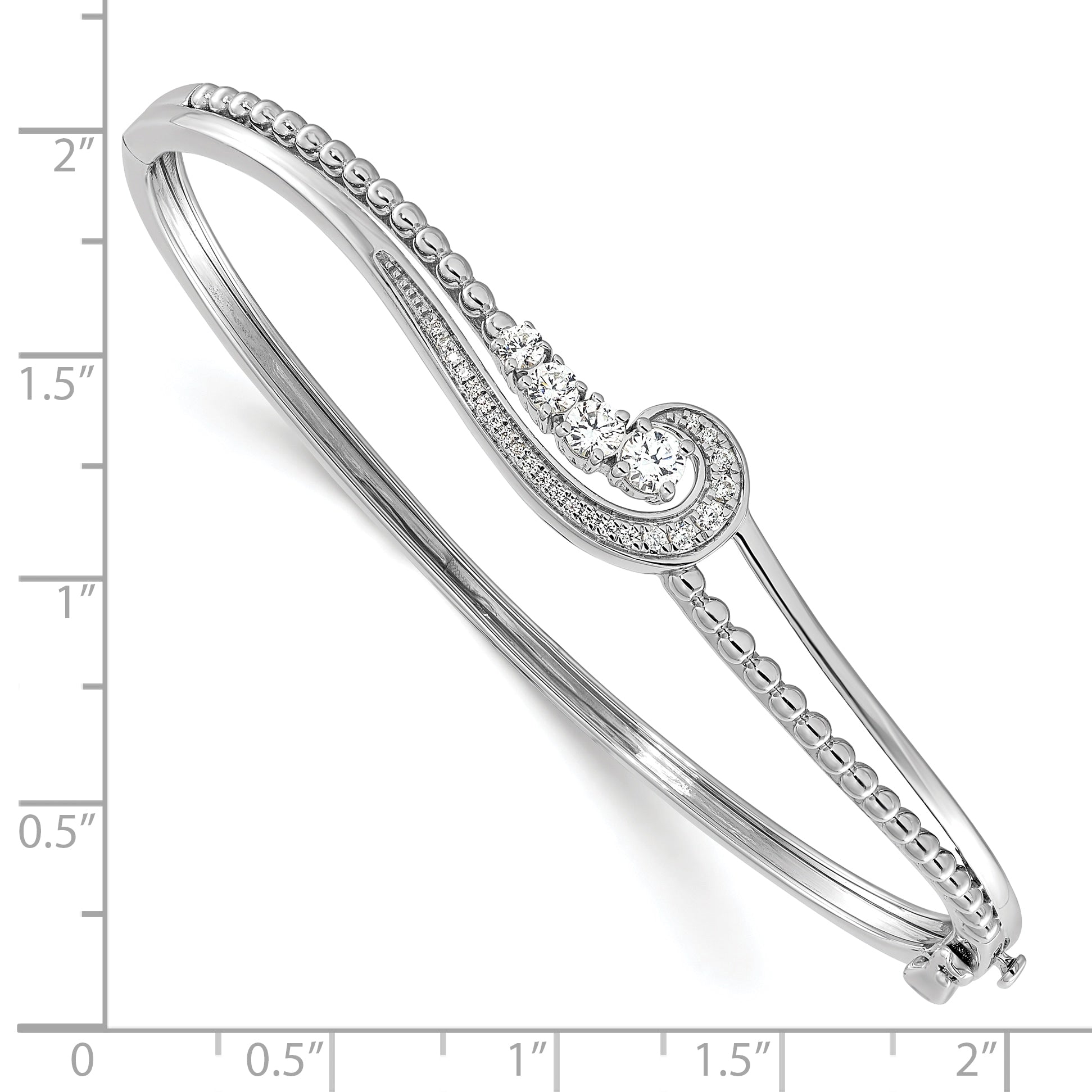 14K White Lab Grown VS/SI FGH Dia Infinity Double Bracelet Bangle