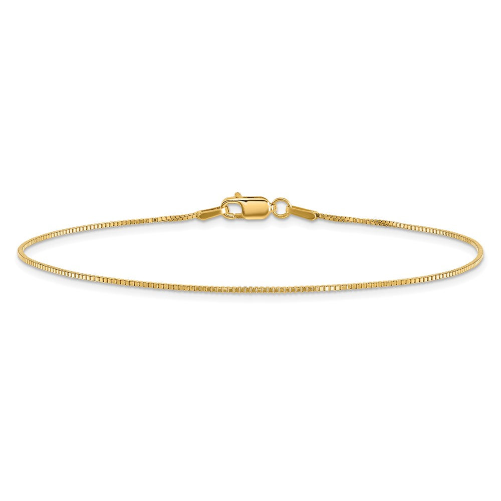 14K 9 inch .95mm Box with Lobster Clasp Anklet