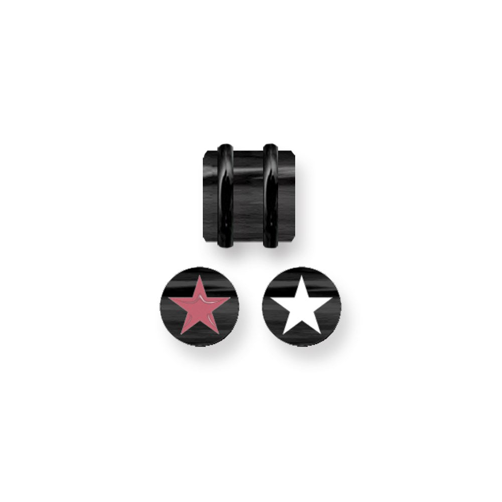 Acrylic Plug w Contrasting Color Fill 0G (8.23mm) 3/8 inch (10mm) Long Star