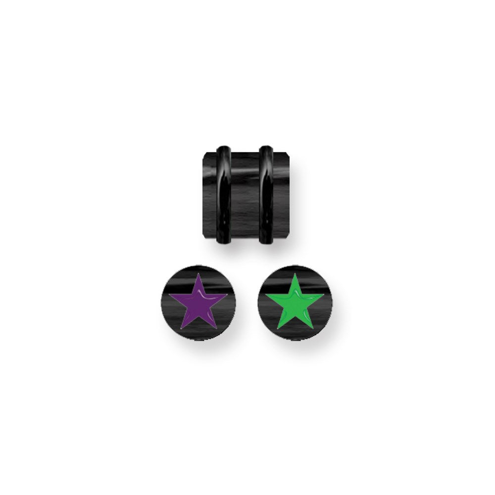 Acrylic Plug w Contrasting Color Fill 0G (8.23mm) 3/8 inch (10mm) Long Star