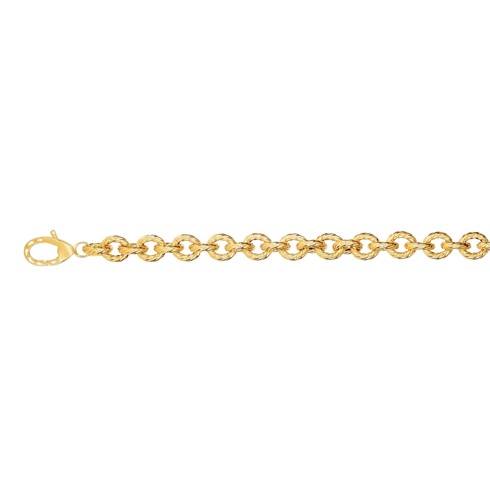 14K Yellow Gold 8" Rope Link Bracelet