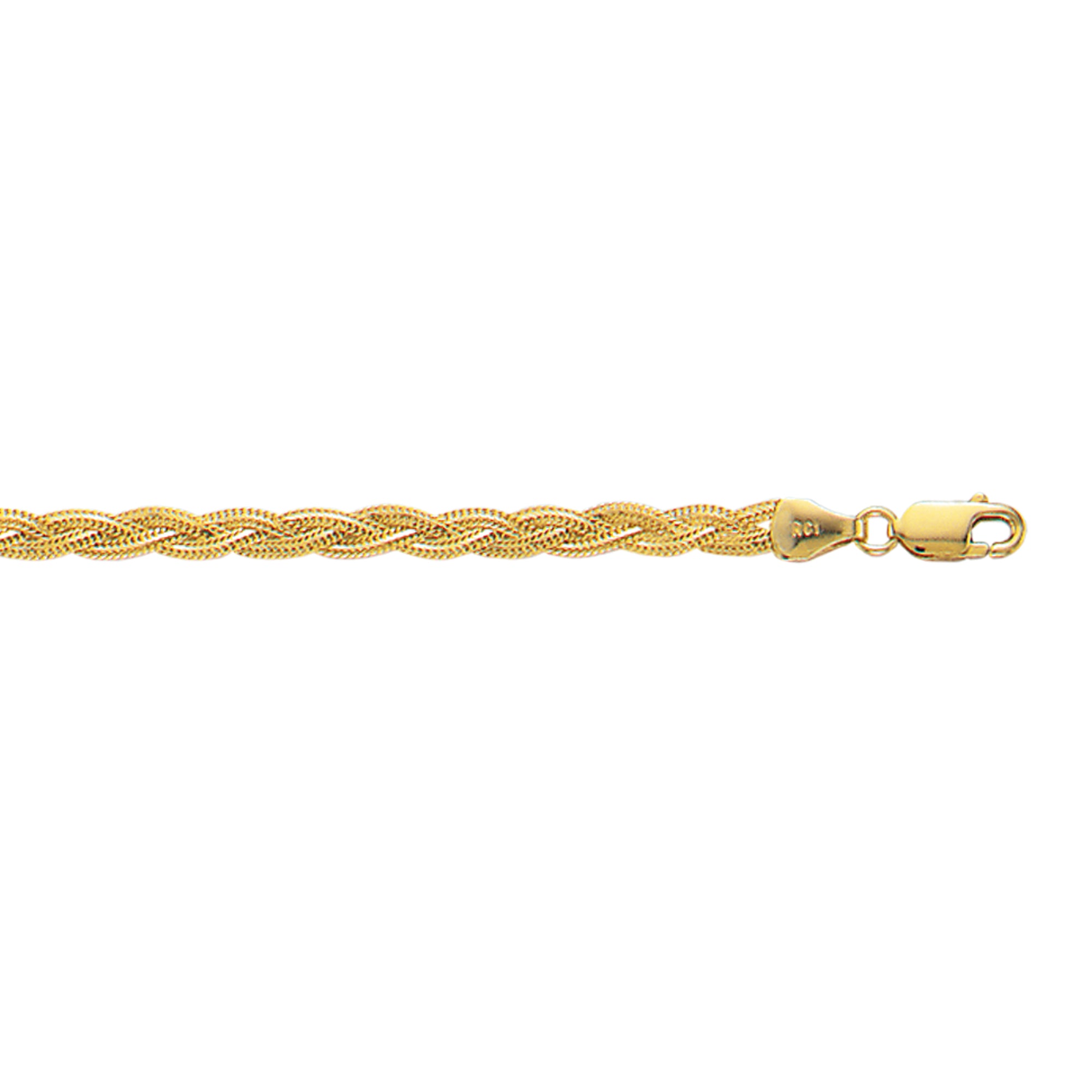 14K Yellow Gold 18" 3.5mm Braided Fox Chain