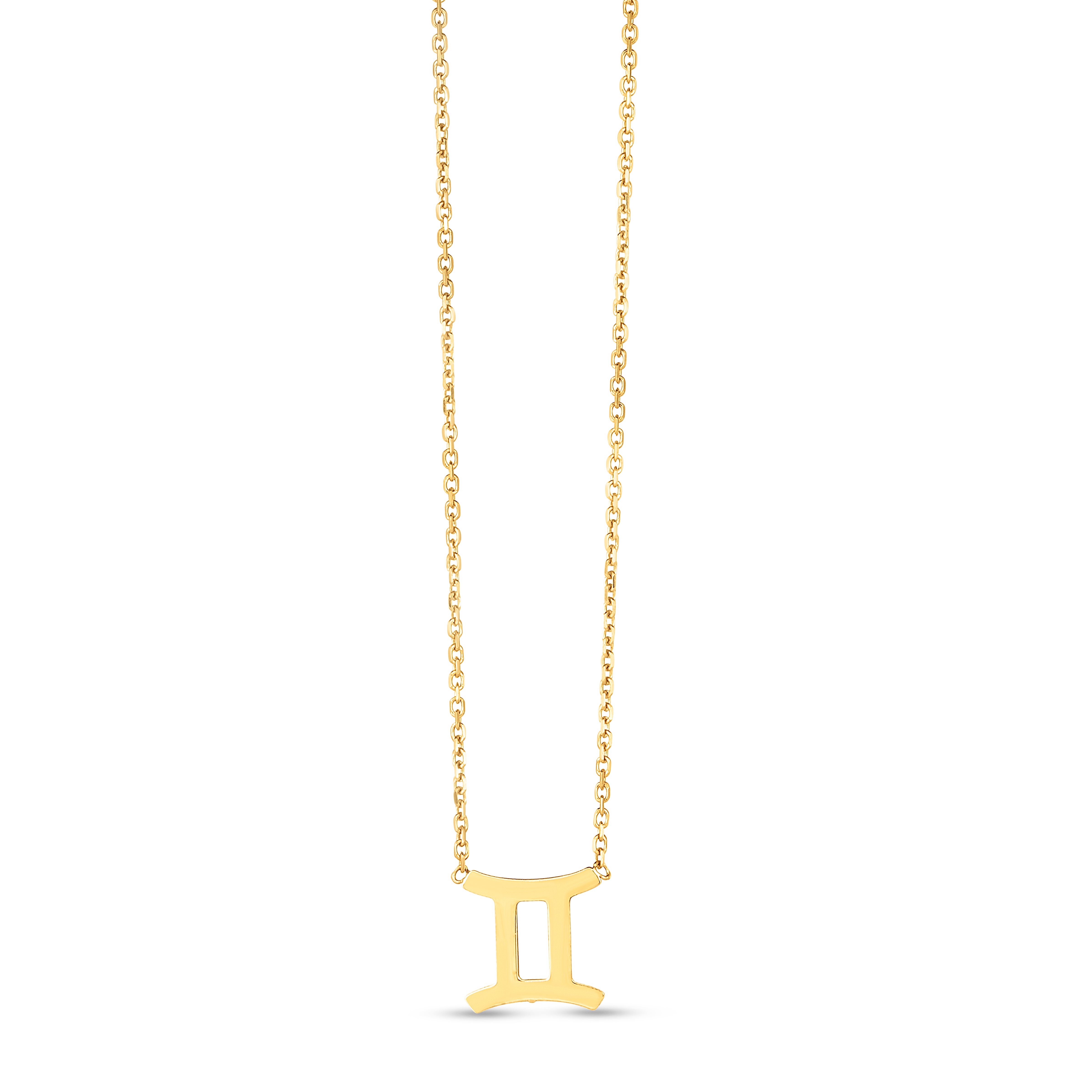 14K Yellow Gold Gemini 18" Necklace with Spring Ring Clasp. Jump Ring at 16"