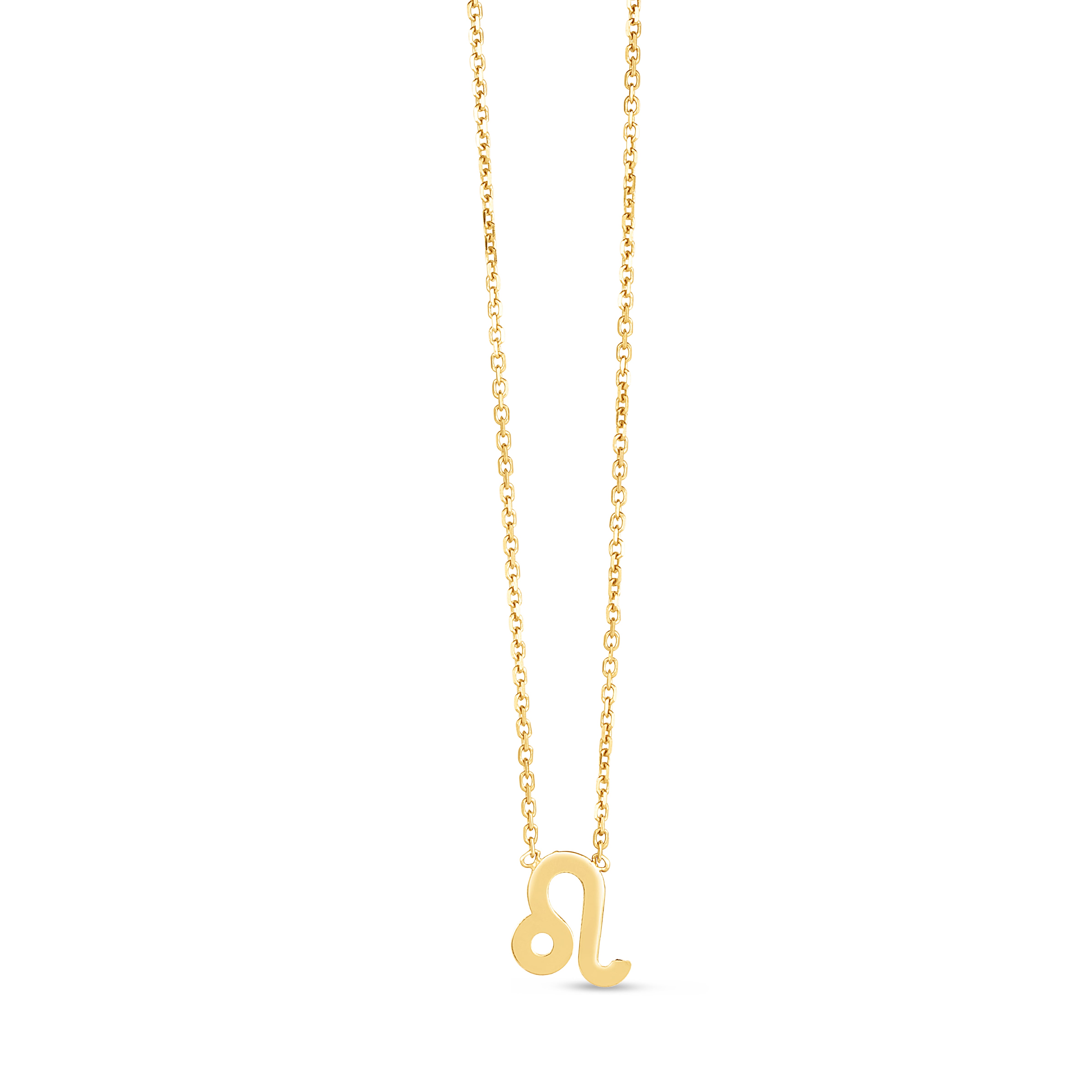 14K Yellow Gold Leo 18" Necklace with Spring Ring Clasp. Jump Ring at 16"