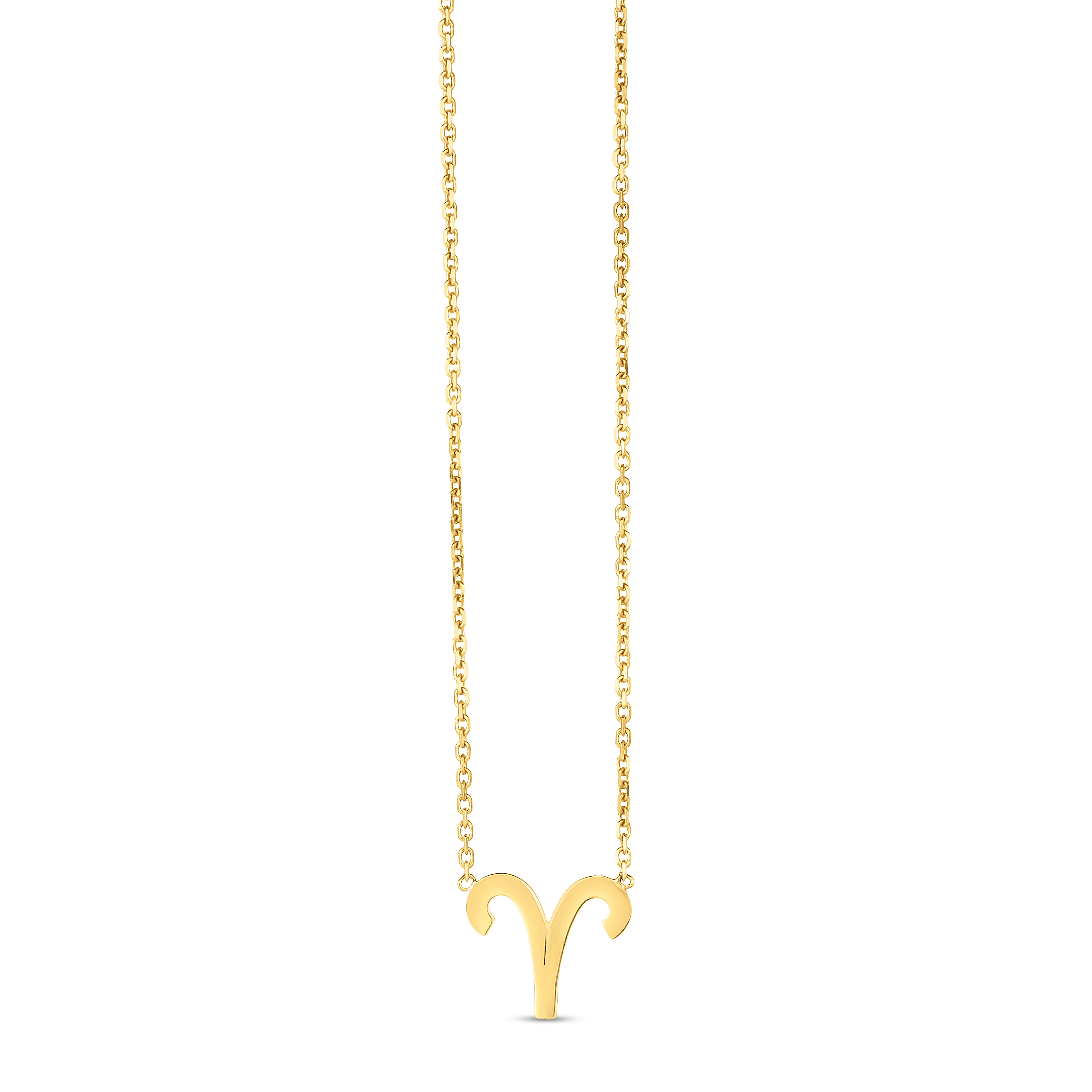 14K Yellow Gold Aries 18" Necklace with Spring Ring Clasp. Jump Ring at 16"