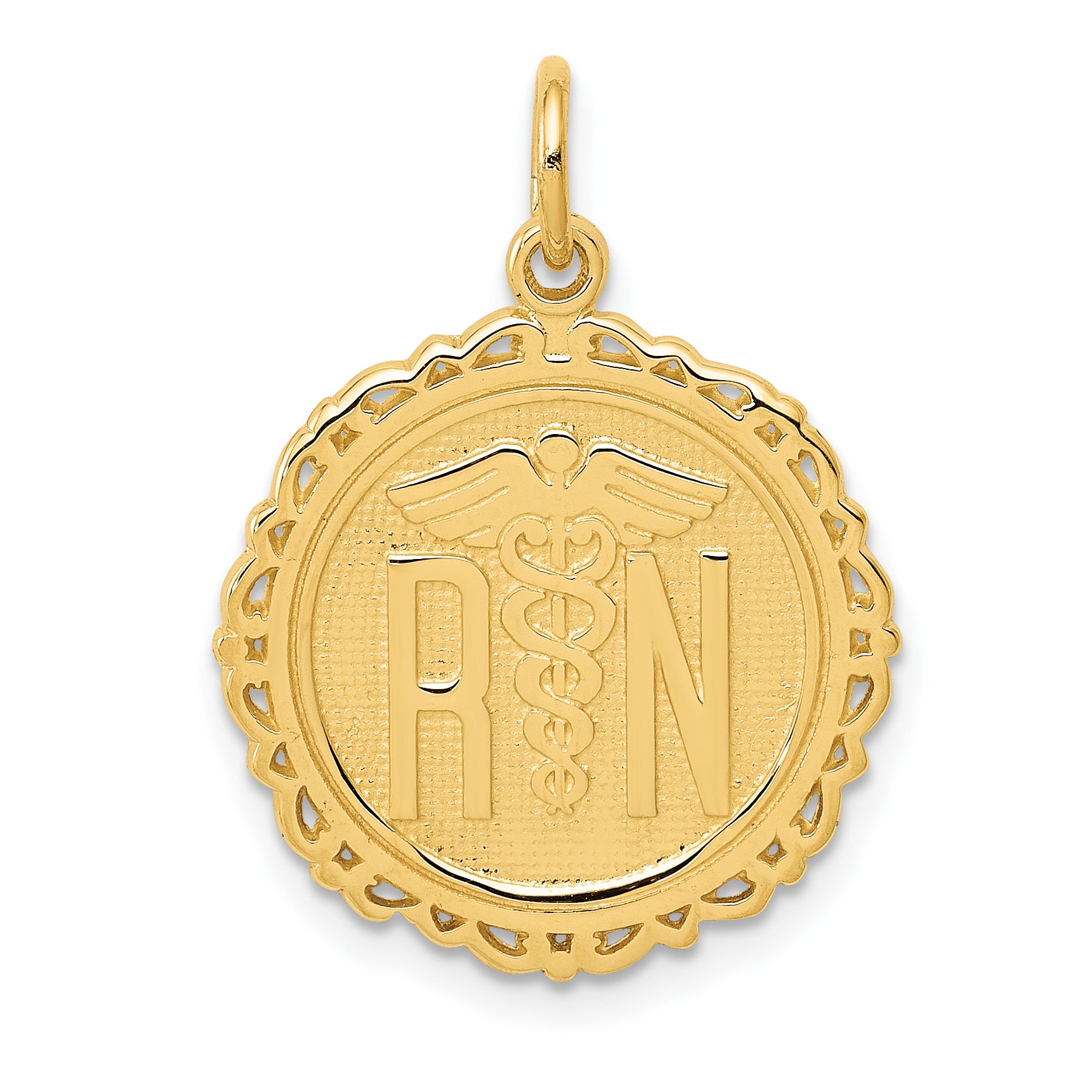 14k Registered Nurse Disc Charm C1786