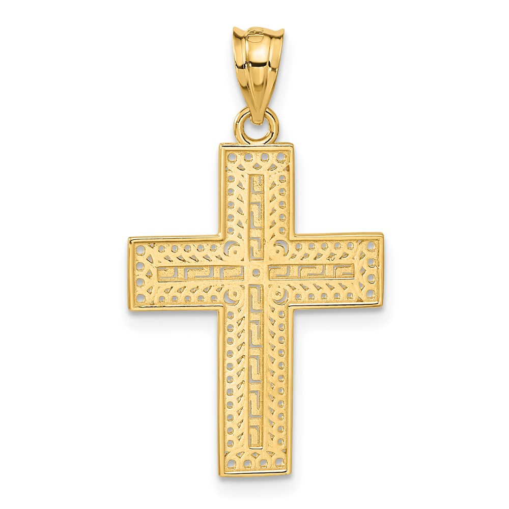 14k Greek Filigree Cross Pendant