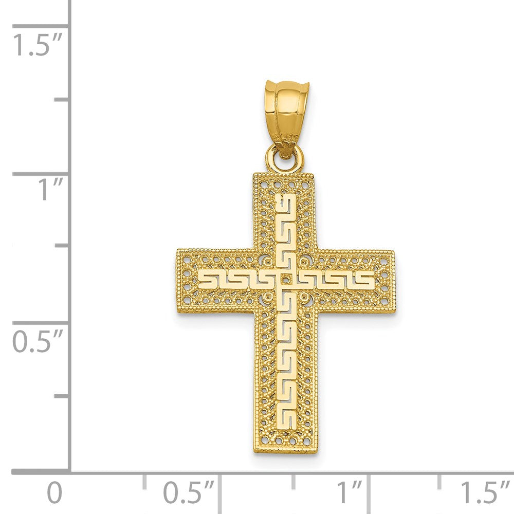 14k Greek Filigree Cross Pendant