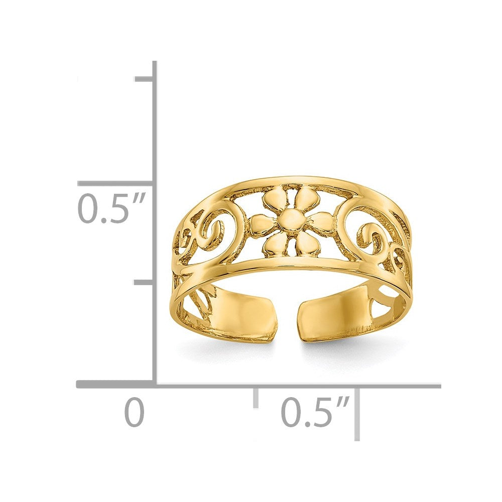 14k Floral Toe Ring