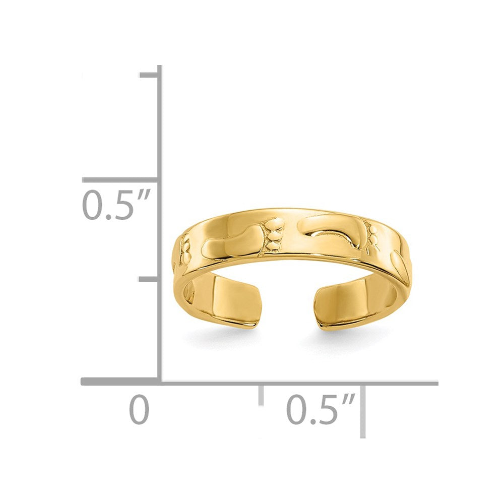 14k Footprints Toe Ring