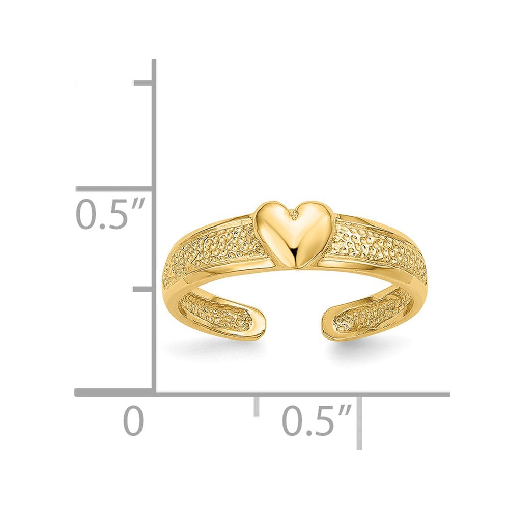 14k Heart Toe Ring