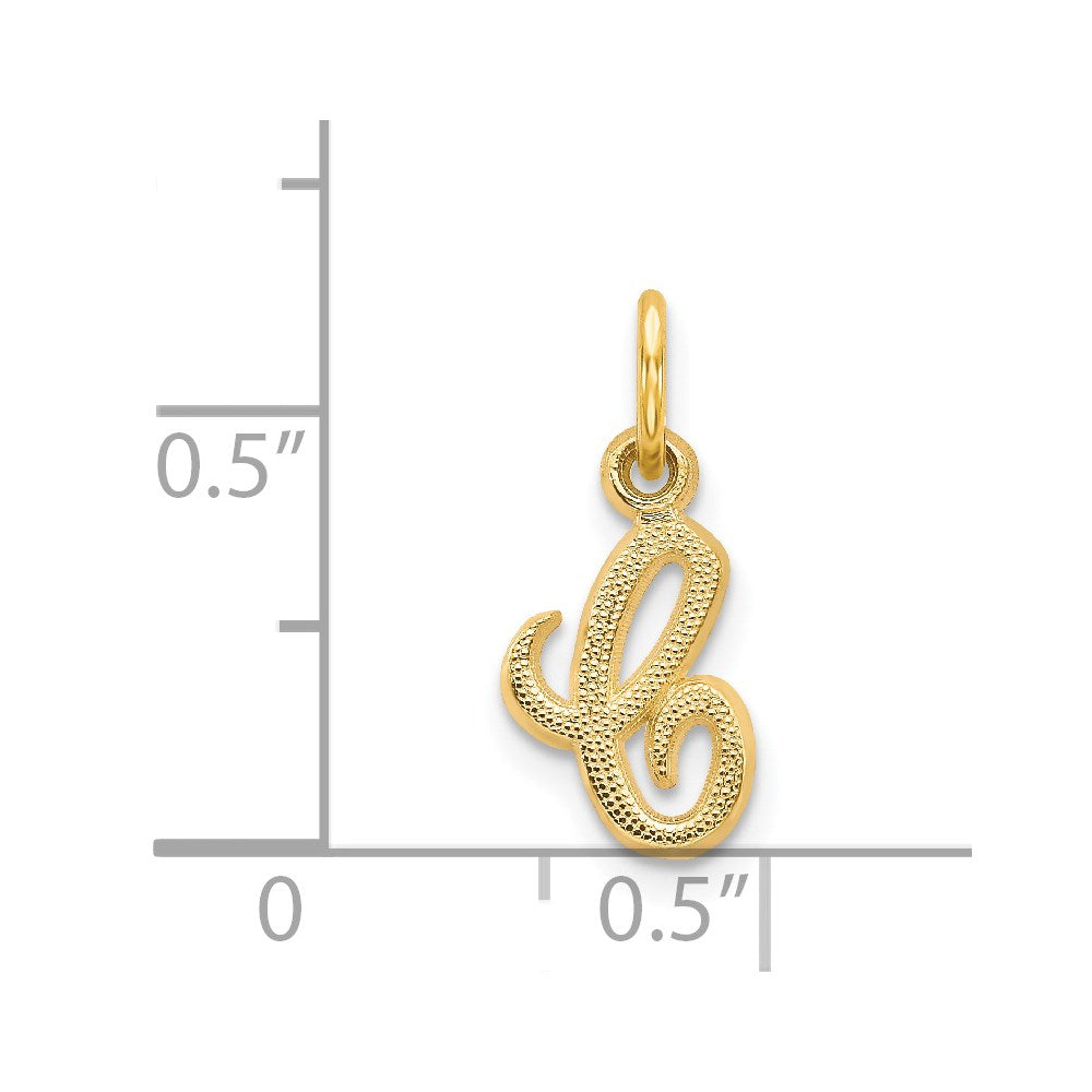 14KY Script Letter C Initial Charm