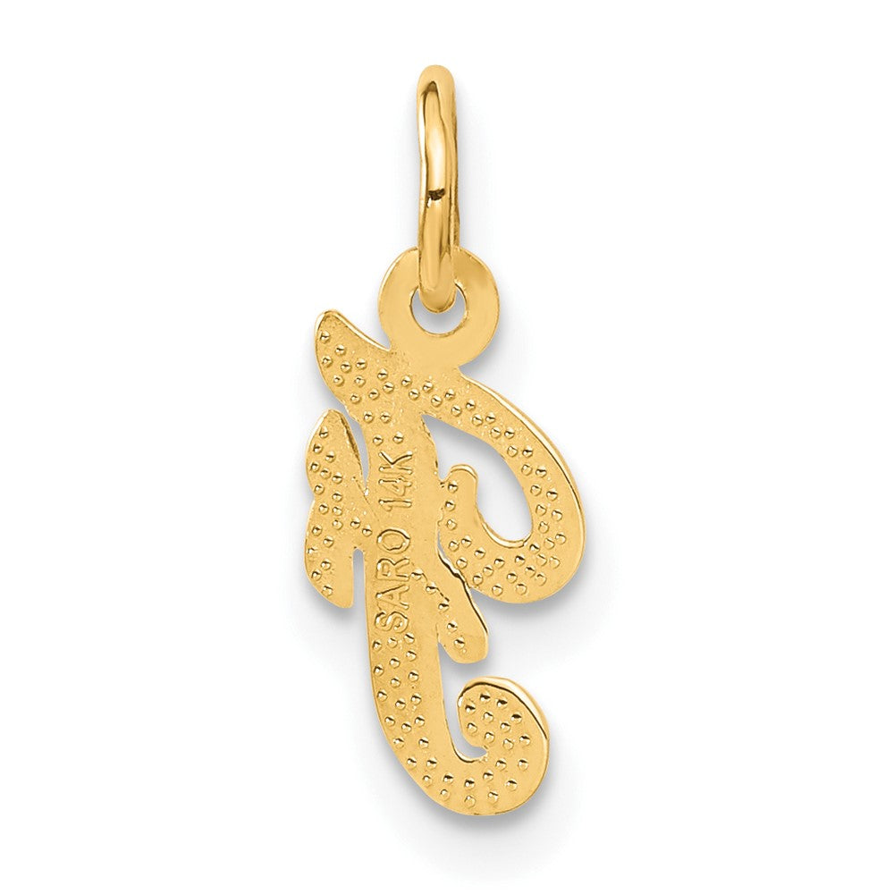 14KY Script Letter F Initial Charm