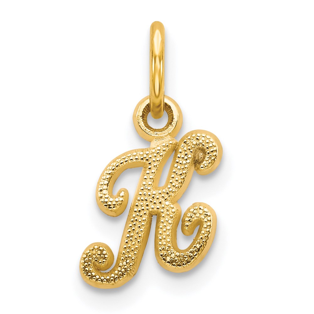 14KY Script Letter K Initial Charm