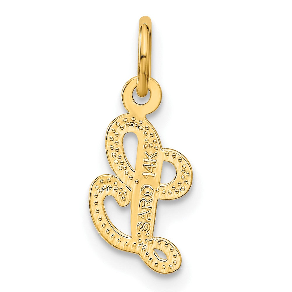 14KY Script Letter L Initial Charm