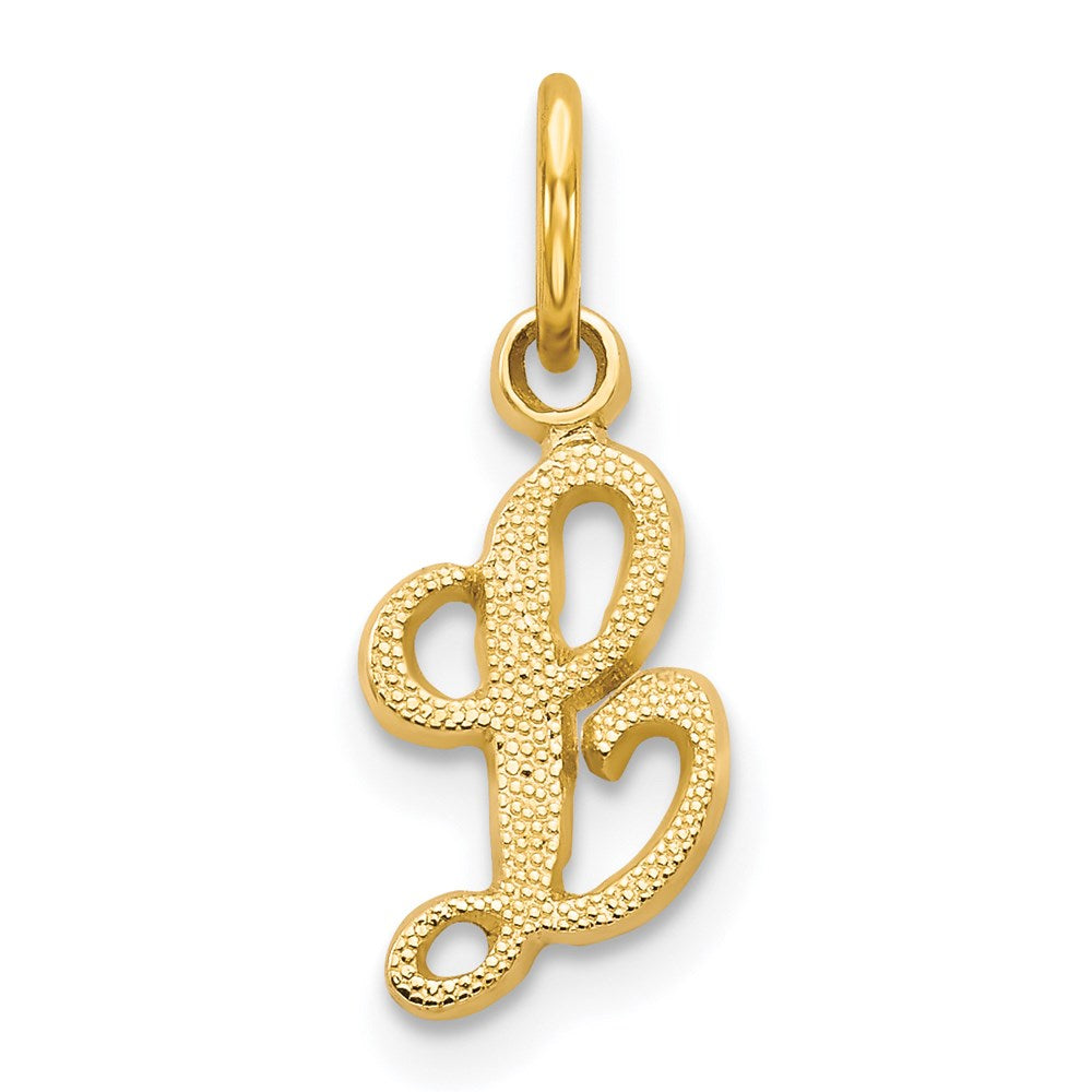 14KY Script Letter L Initial Charm