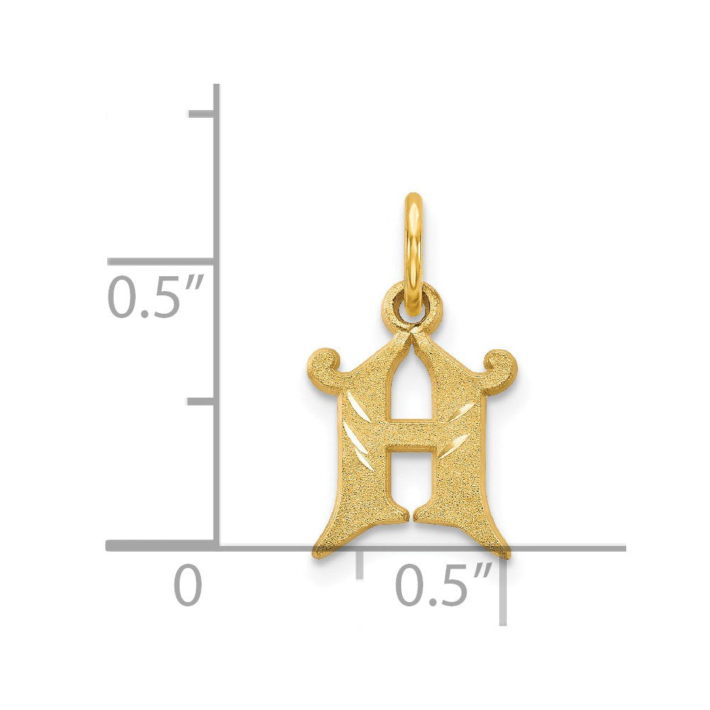 14k Letter H Initial Charm