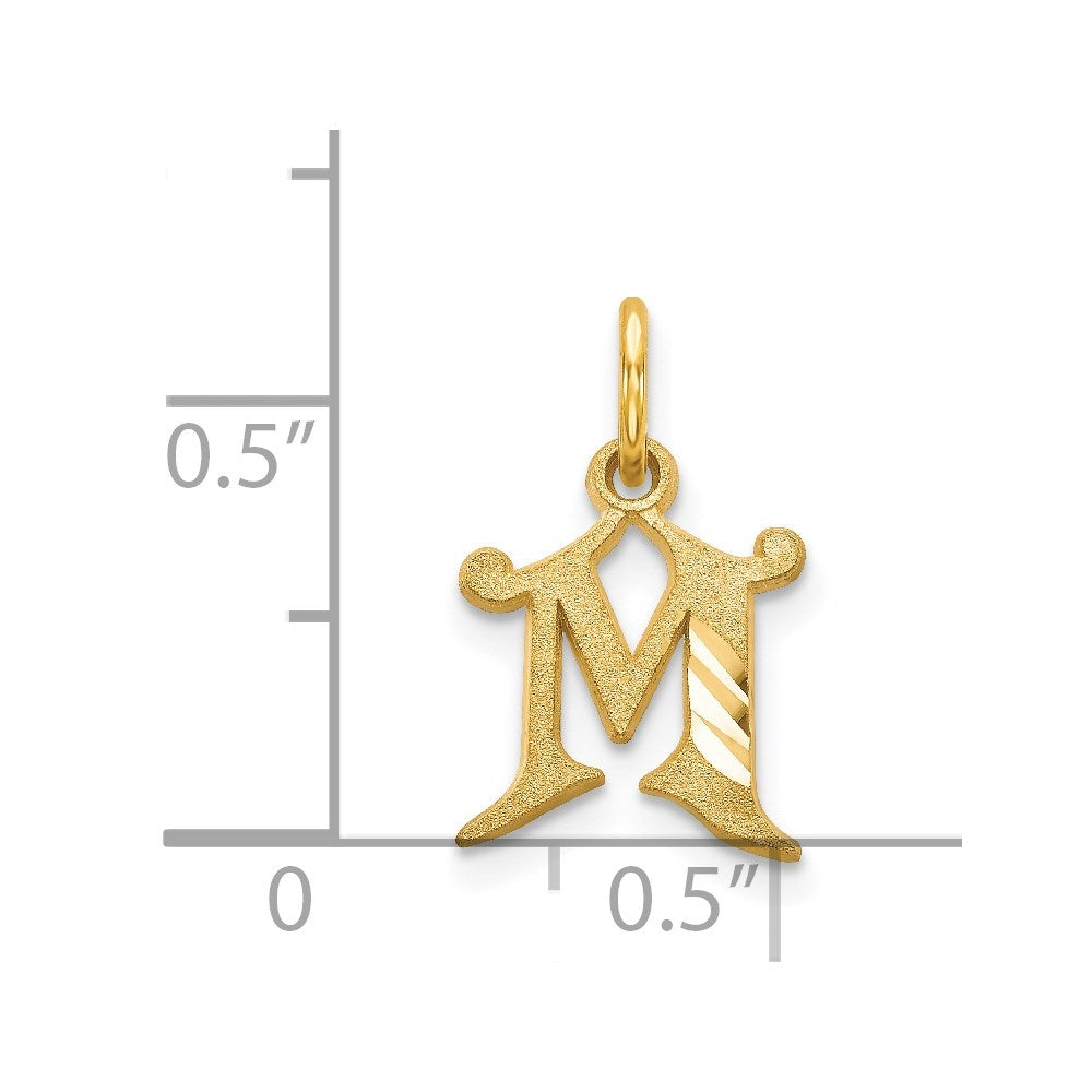 14k Letter M Initial Charm