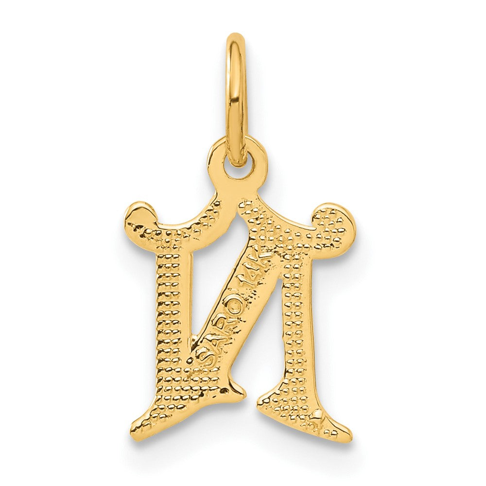 14k Letter N Initial Charm