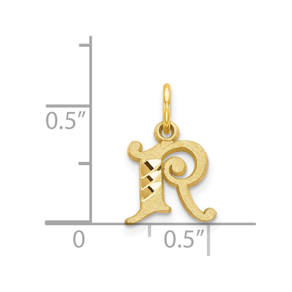 14k Letter R Initial Charm