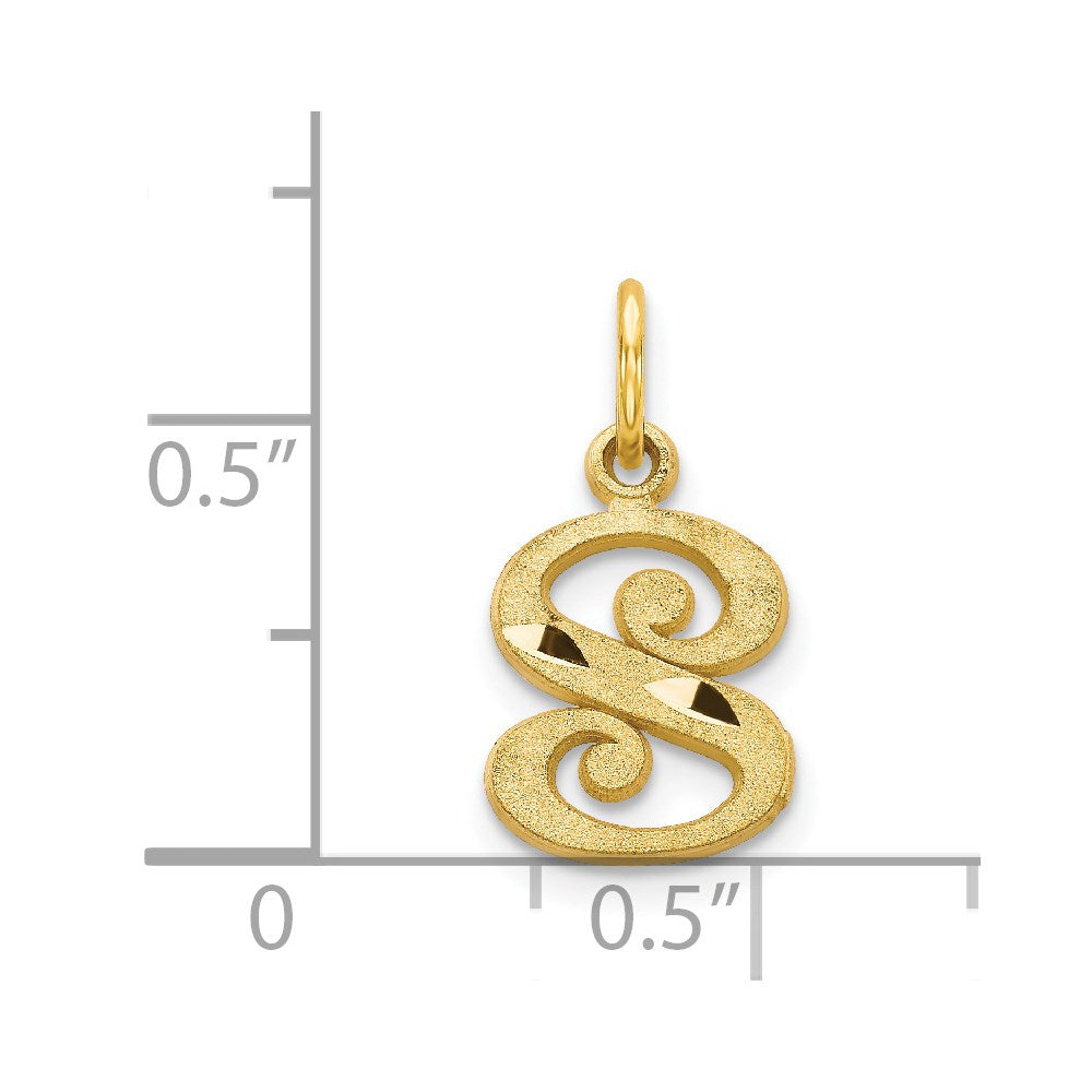 14k Letter S Initial Charm