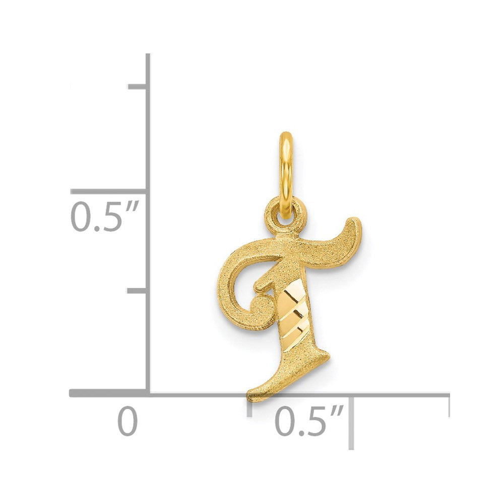 14k Letter T Initial Charm