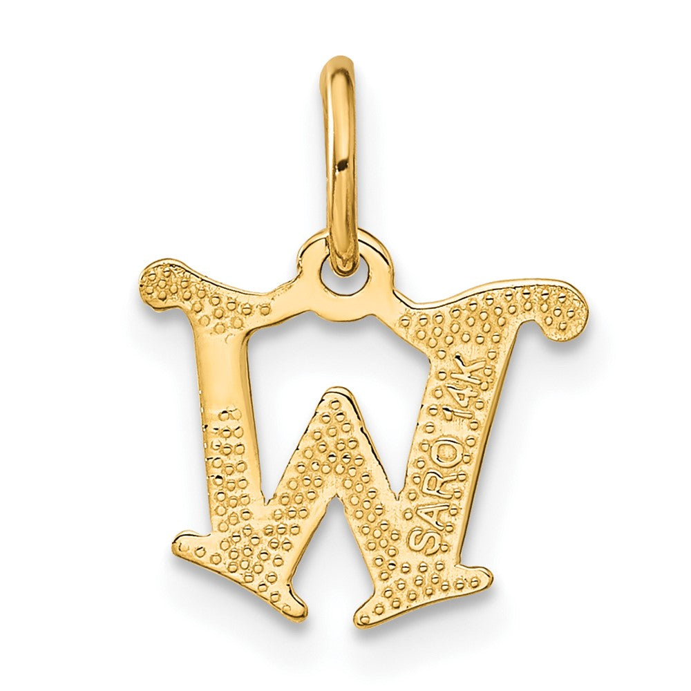 14k Letter W Initial Charm