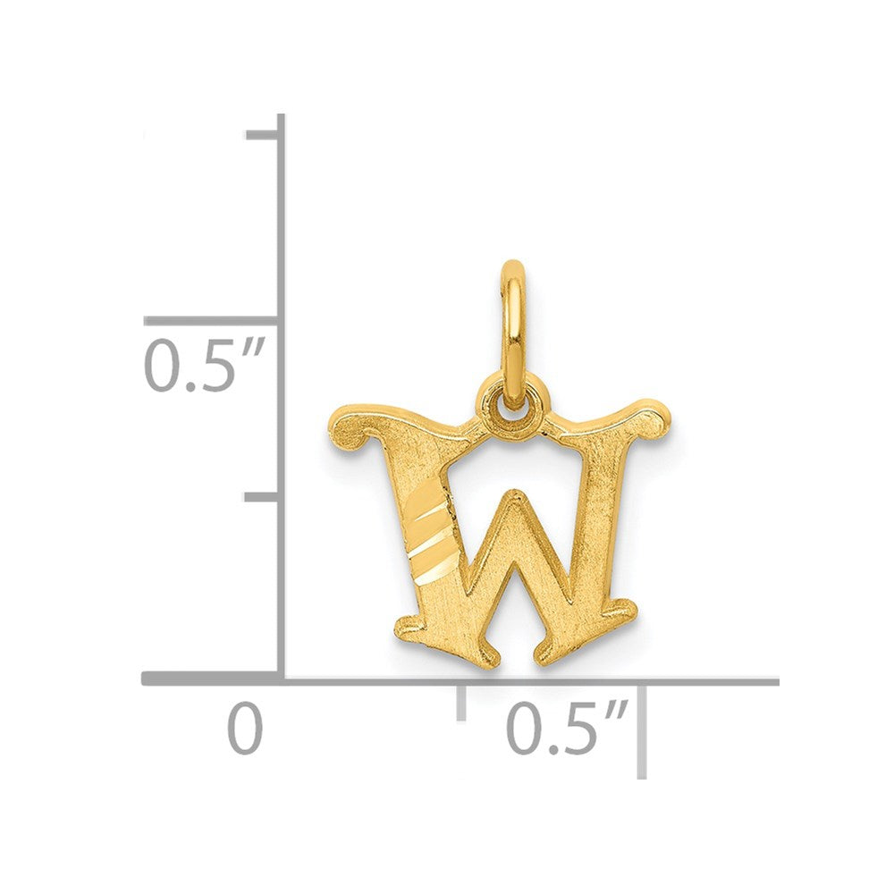 14k Letter W Initial Charm