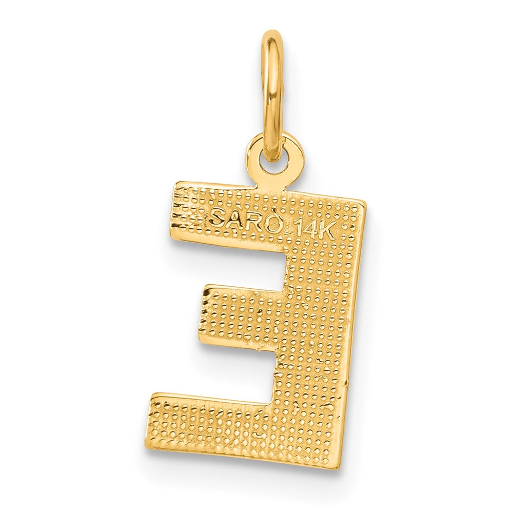 14KY Satin Diamond-cut Letter E Initial Charm