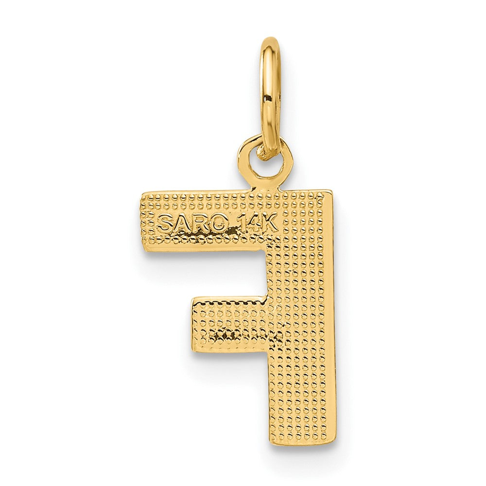 14KY Satin Diamond-cut Letter F Initial Charm