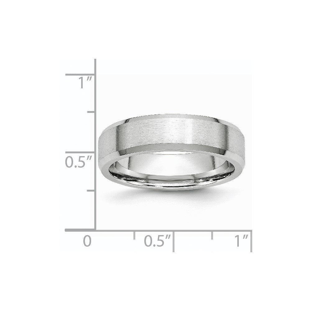 Chisel Cobalt Satin and Polished Beveled Edge 6mm Band