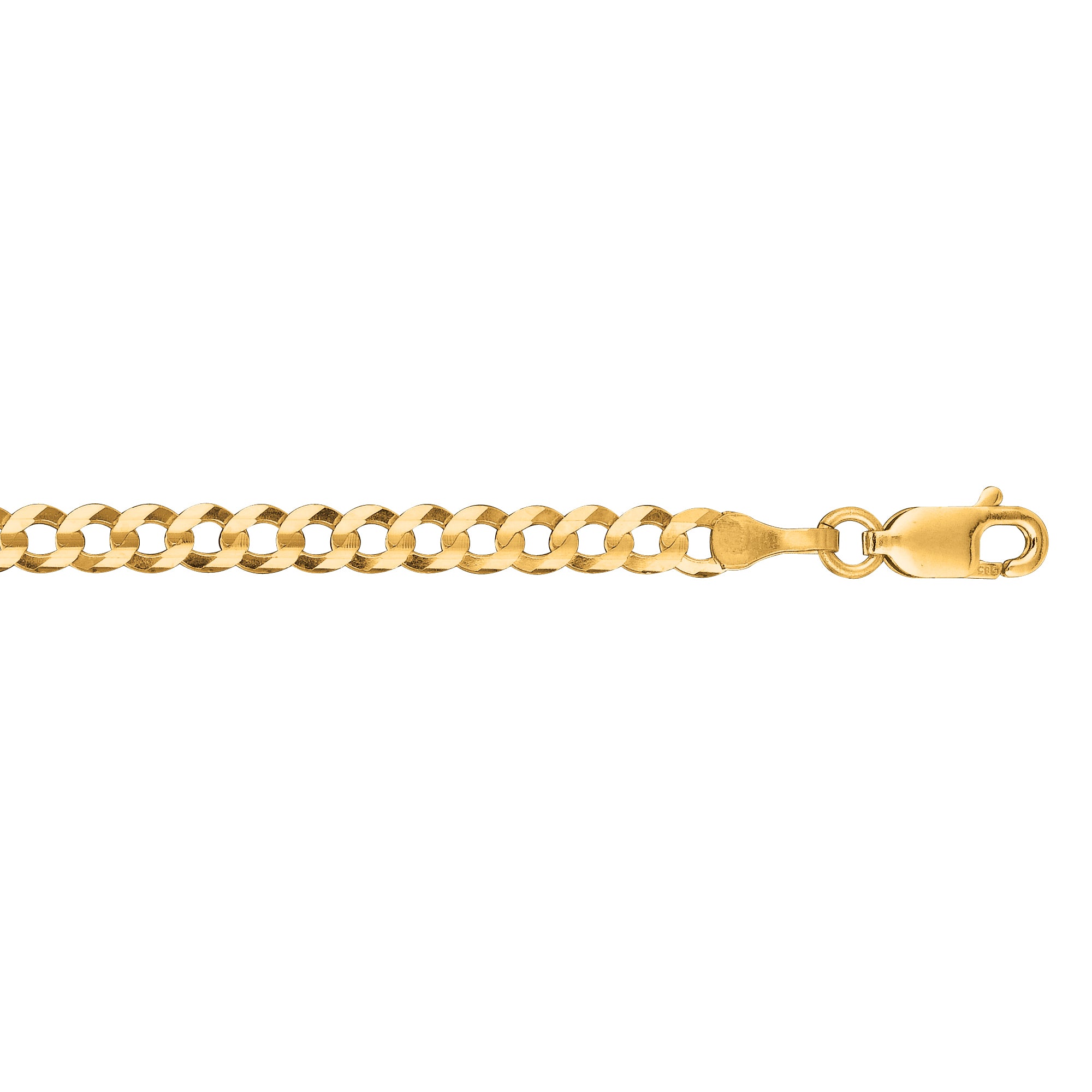 14K Yellow Gold 3.6mm Comfort Curb 24" Chain with Lobster Lock