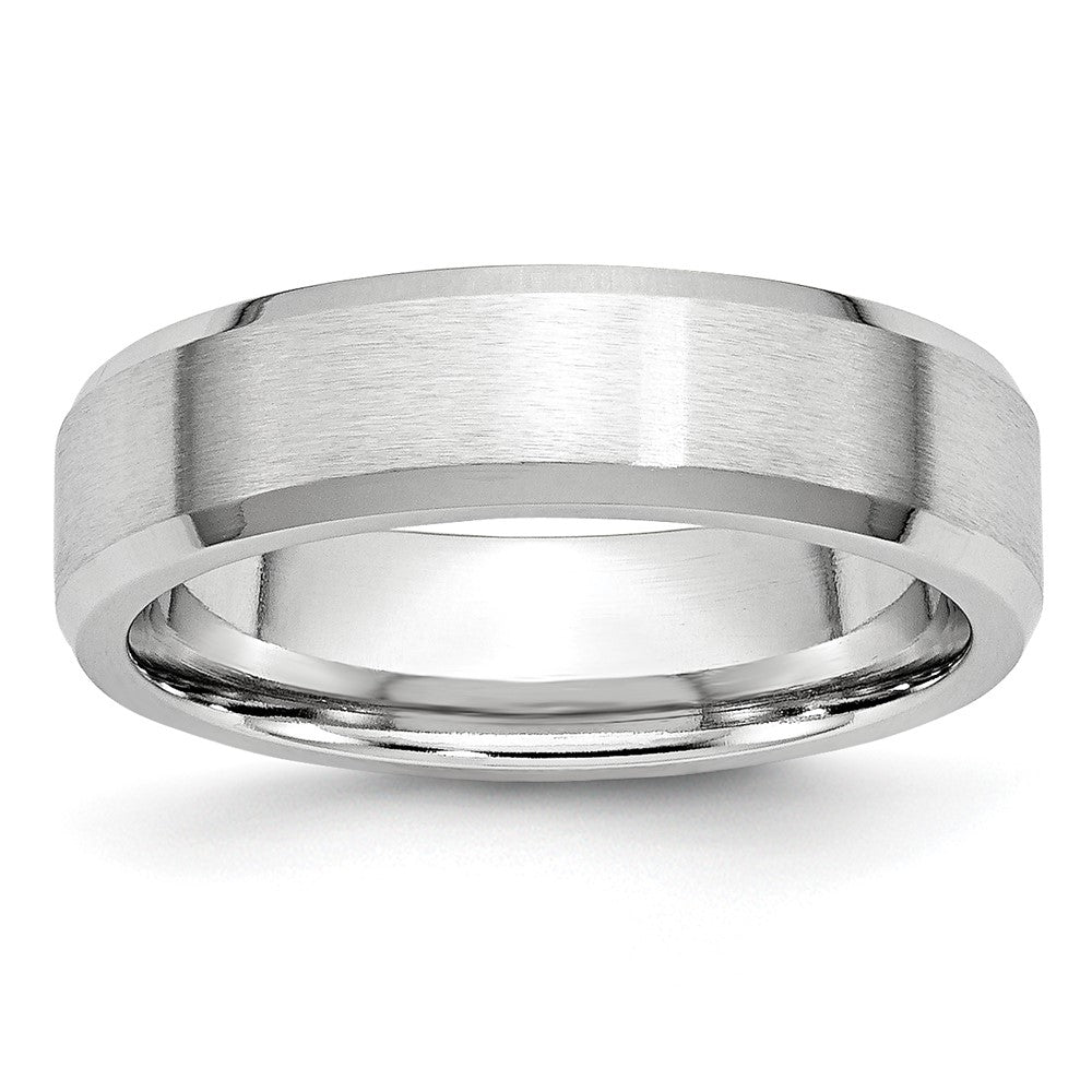 Chisel Cobalt Satin and Polished Beveled Edge 6mm Band