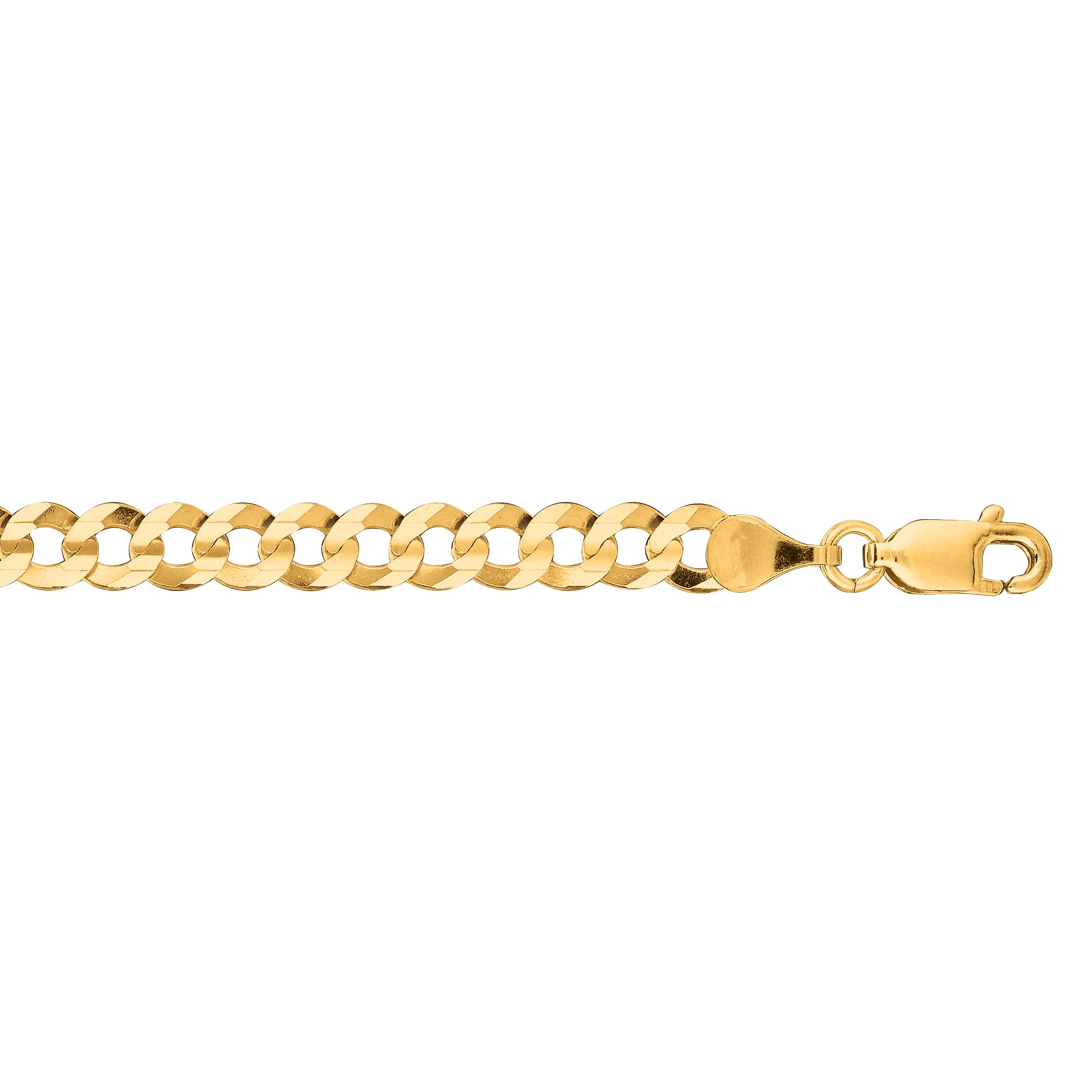 14K Yellow Gold 4.7mm Comfort Curb 24" Chain with Lobster Lock