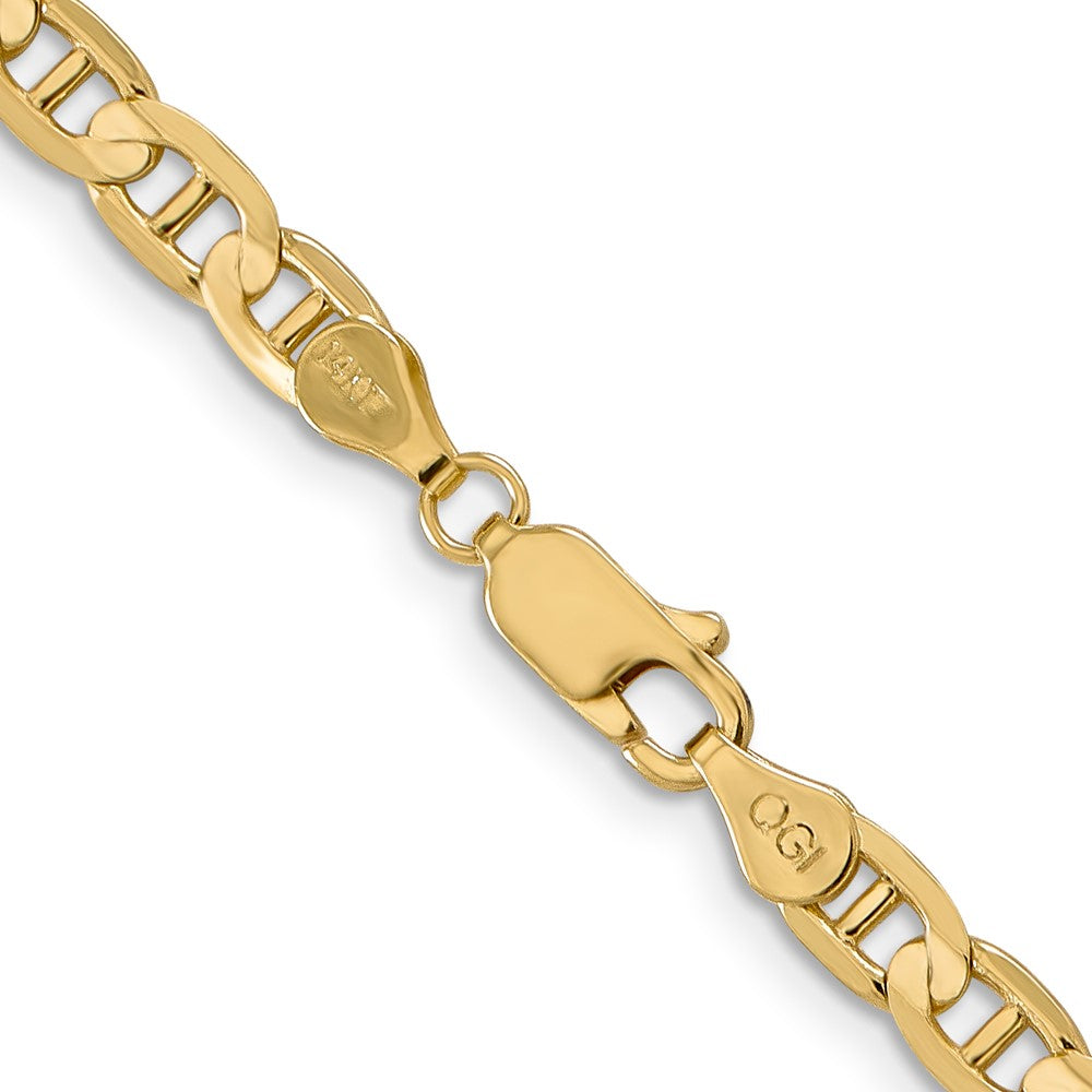 14K 20 inch 4.5mm Concave Anchor with Lobster Clasp Chain