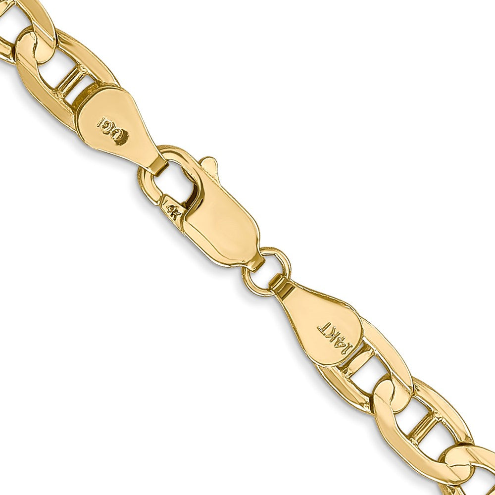 14K 24 inch 5.25mm Concave Anchor with Lobster Clasp Chain