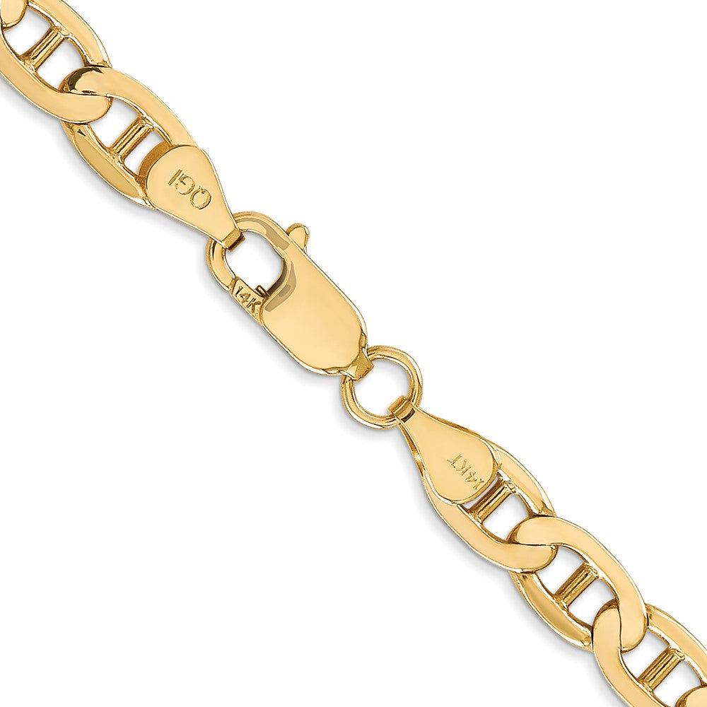 14K 24 inch 6.25mm Concave Anchor with Lobster Clasp Chain