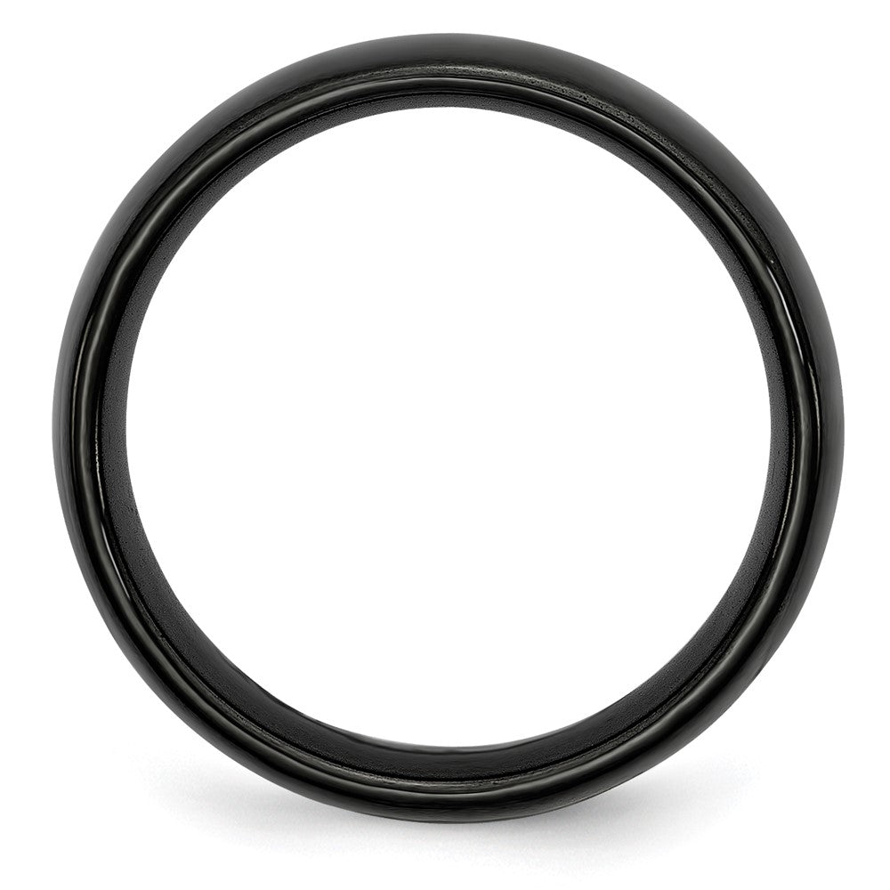 Chisel Black Ceramic 6mm Polished Band