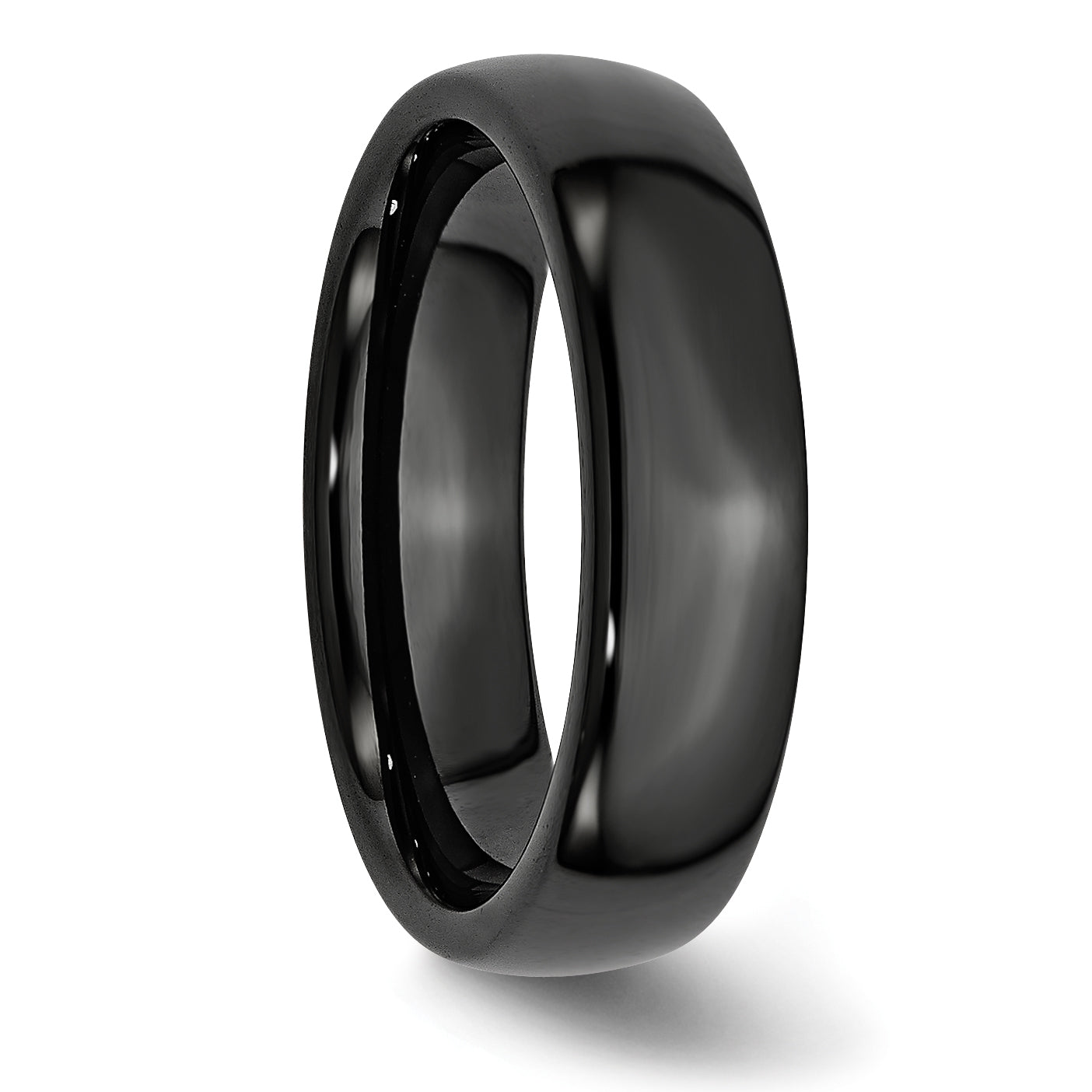 Black Ceramic 6mm Polished Band CER40