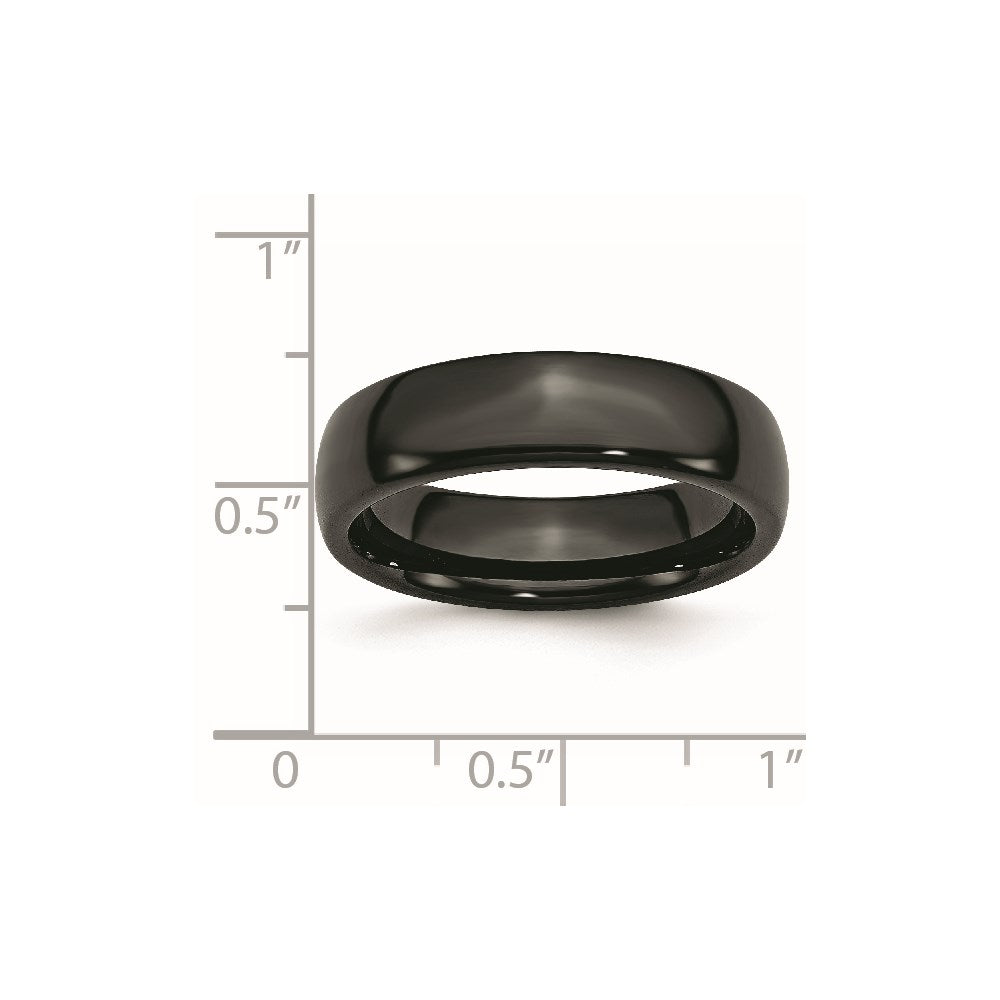 Chisel Black Ceramic 6mm Polished Band