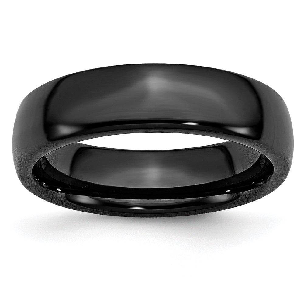 Chisel Black Ceramic 6mm Polished Band