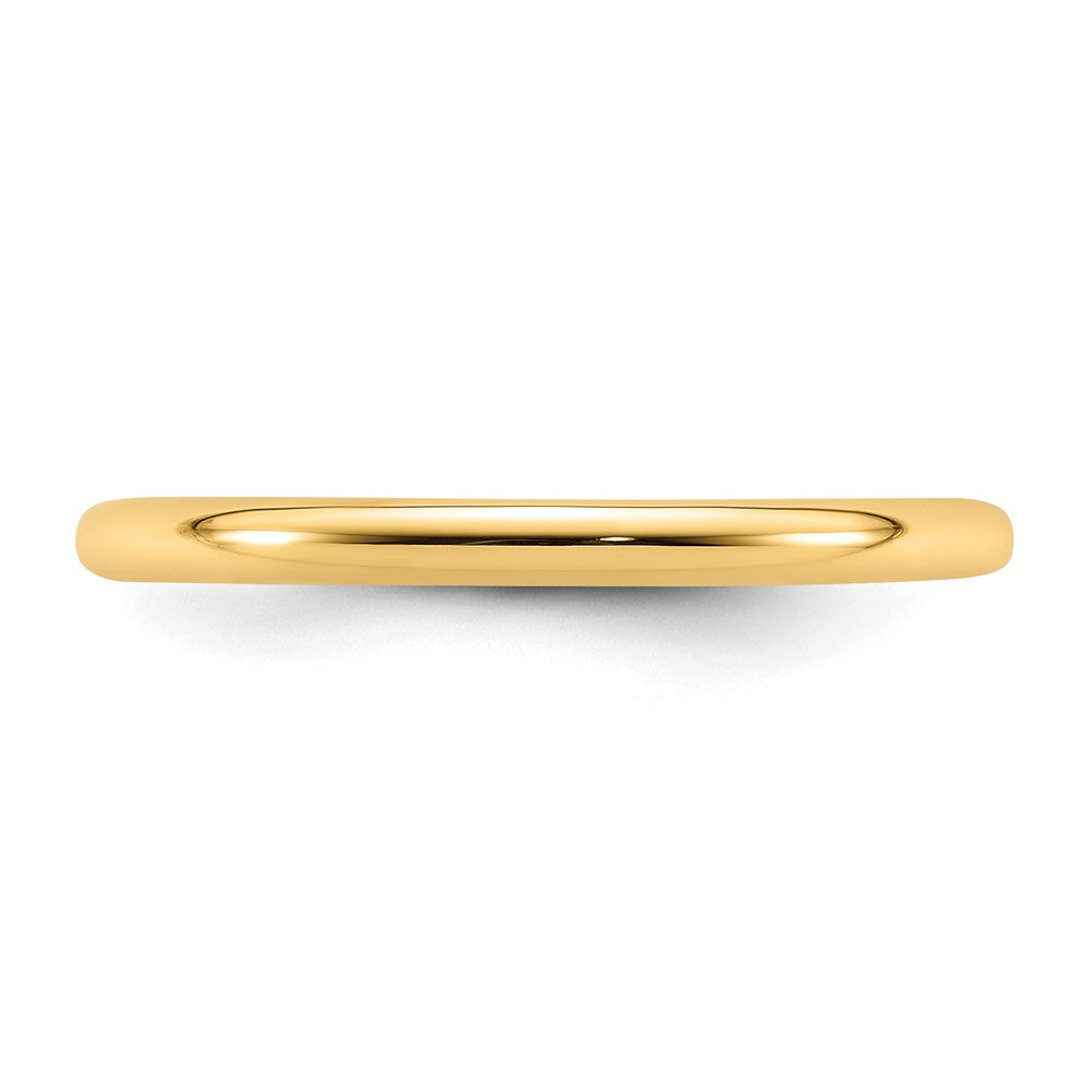 14k Yellow Gold 2mm Standard Weight Comfort Fit Wedding Band Size 5