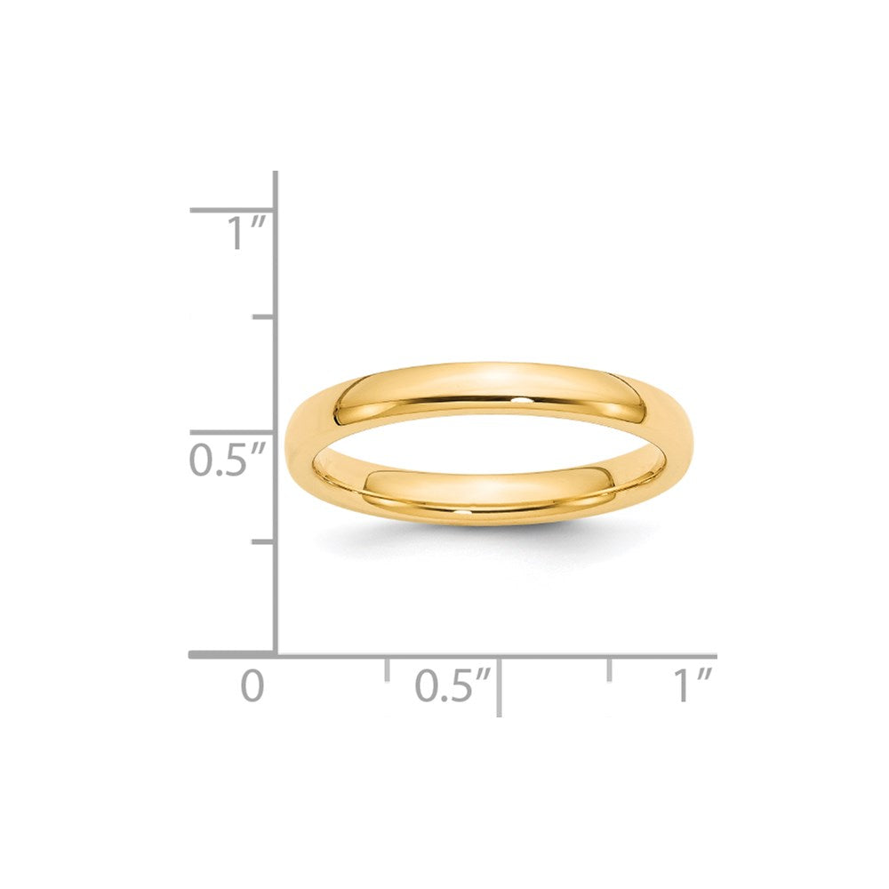 14k Yellow Gold 3mm Standard Weight Comfort Fit Wedding Band Size 10