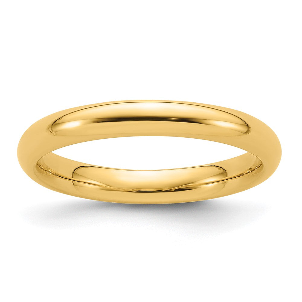 14k Yellow Gold 3mm Standard Weight Comfort Fit Wedding Band Size 4.5