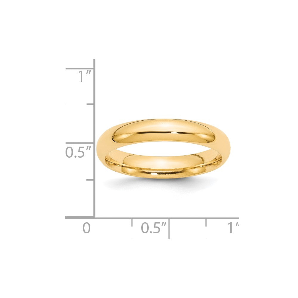 14k Yellow Gold 4mm Standard Weight Comfort Fit Wedding Band Size 7.5