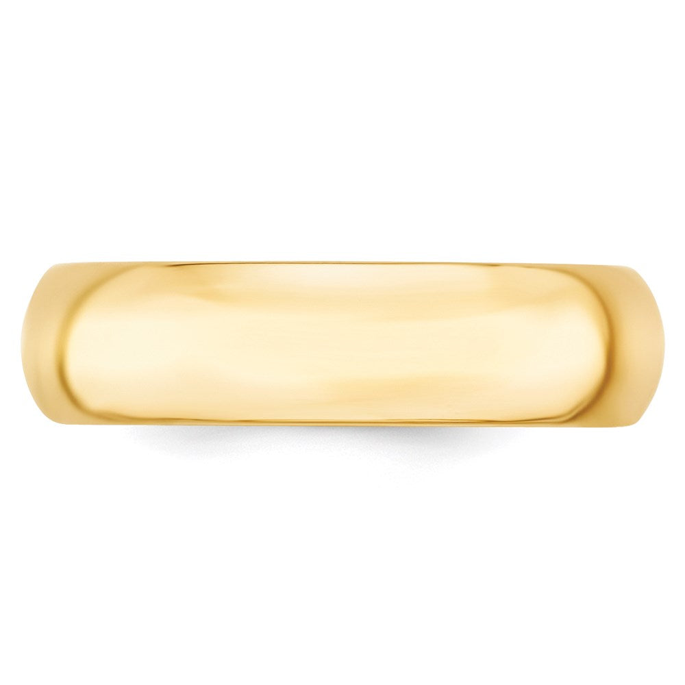 14k Yellow Gold 6mm Standard Weight Comfort Fit Wedding Band Size 10.5